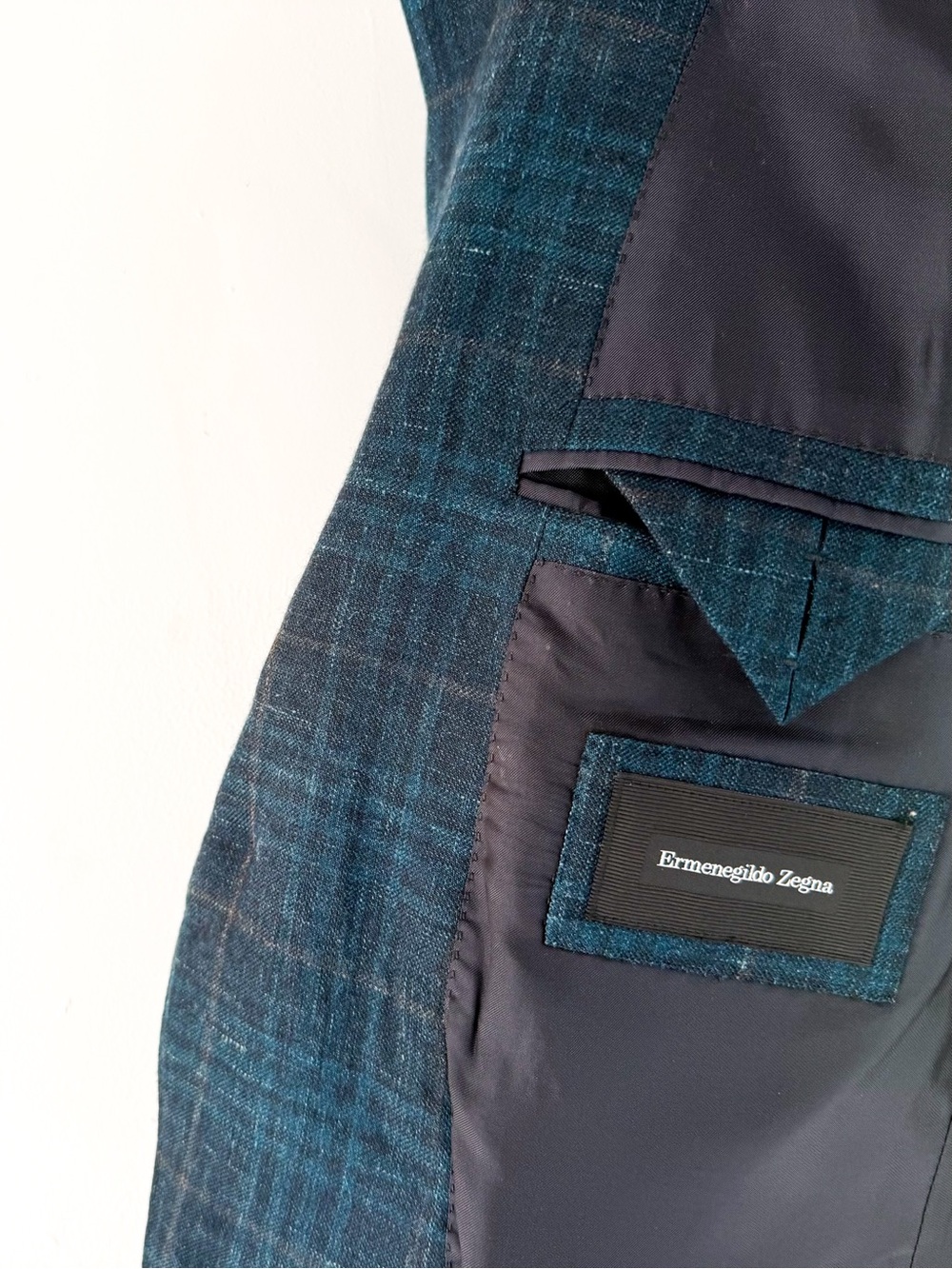 NEW Ermenegildo Zegna Cashmere Milano Easy Teal Plaid Sport Coat Men Blazer 40R - Picture 15 of 16